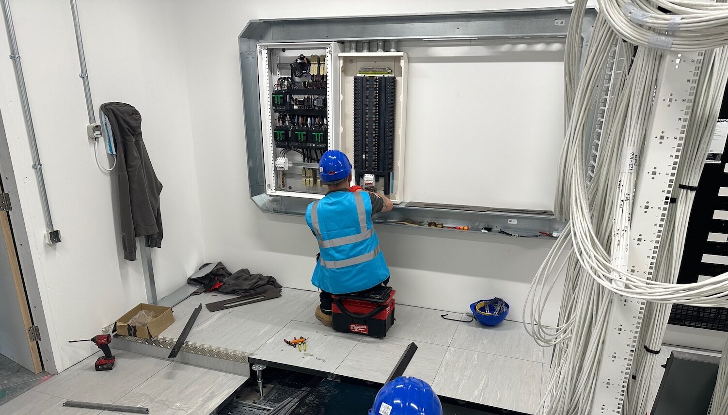 Barbour engineers installing UPS